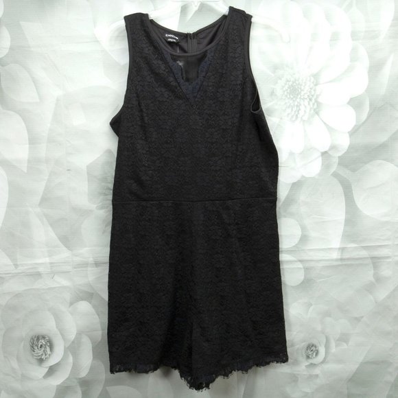 Bebe Fashion Black Lace Sleeveless Romper - Picture 1 of 8